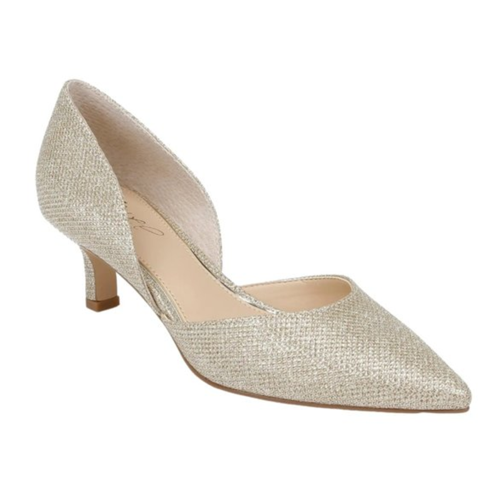 JEWEL BADGLEY MISCHKA Dotty d'Orsay Pump‎ in Silver - size 8